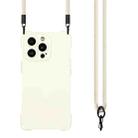 For iPhone 16 Pro Max Four-corner Shockproof TPU Phone Case with Lanyard(White) - 2