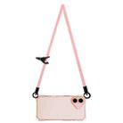 For iPhone 16 Plus Four-corner Shockproof TPU Phone Case with Lanyard(Pink) - 2