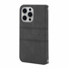 For iPhone 16 Pro Max Embossed Stripes Skin Feel Leather Phone Case(Black) - 3