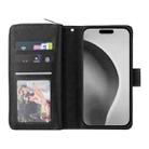 For iPhone 16 Pro Max 9 Card Slots Zipper Wallet Bag Leather Phone Case(Black) - 3