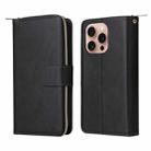 For iPhone 16 Pro 9 Card Slots Zipper Wallet Bag Leather Phone Case(Black) - 2