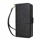 For iPhone 16 9 Card Slots Zipper Wallet Bag Leather Phone Case(Black) - 2