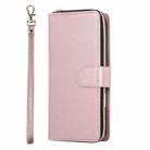 For iPhone 17 Pro Max 9 Card Slots Zipper Wallet Bag Leather Phone Case(Rose Gold) - 2