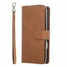 For iPhone 17 Pro Max 9 Card Slots Zipper Wallet Bag Leather Phone Case(Brown) - 2