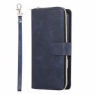 For iPhone 17 Pro 9 Card Slots Zipper Wallet Bag Leather Phone Case(Blue) - 2
