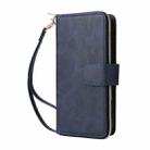 For iPhone 17 9 Card Slots Zipper Wallet Bag Leather Phone Case(Blue) - 2