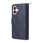 For iPhone 17 9 Card Slots Zipper Wallet Bag Leather Phone Case(Blue) - 3