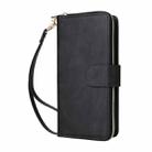For iPhone 17 9 Card Slots Zipper Wallet Bag Leather Phone Case(Black) - 2