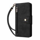 For iPhone 16 Rivet Buckle 9 Cards Three Fold Leather Phone Case(Black) - 2