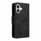 For iPhone 16 Rivet Buckle 9 Cards Three Fold Leather Phone Case(Black) - 3