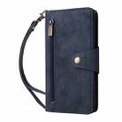 For iPhone 16 Rivet Buckle 9 Cards Three Fold Leather Phone Case(Blue) - 2