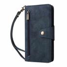 For iPhone 16 Plus Rivet Buckle 9 Cards Three Fold Leather Phone Case(Blue) - 2