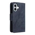 For iPhone 16 Plus Rivet Buckle 9 Cards Three Fold Leather Phone Case(Blue) - 3