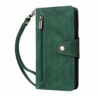 For iPhone 16 Pro Rivet Buckle 9 Cards Three Fold Leather Phone Case(Green) - 2