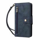 For iPhone 16 Pro Rivet Buckle 9 Cards Three Fold Leather Phone Case(Blue) - 2