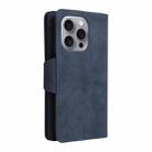 For iPhone 16 Pro Rivet Buckle 9 Cards Three Fold Leather Phone Case(Blue) - 3