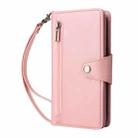 For iPhone 16 Pro Max Rivet Buckle 9 Cards Three Fold Leather Phone Case(Rose Gold) - 2