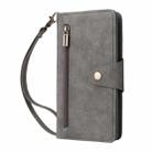 For iPhone 16 Pro Max Rivet Buckle 9 Cards Three Fold Leather Phone Case(Grey) - 2