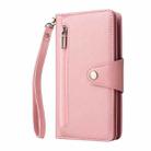 For iPhone 16e Rivet Buckle 9 Cards Three Fold Leather Phone Case(Rose Gold) - 2