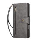For iPhone 17 Pro Max Rivet Buckle 9 Cards Three Fold Leather Phone Case(Grey) - 2