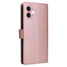 For iPhone 16 Multifunctional Horizontal Flip Leather Phone Case with Three Card Slots(Rose Gold) - 3