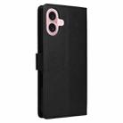 For iPhone 16 Multifunctional Horizontal Flip Leather Phone Case with Three Card Slots(Black) - 3