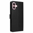 For iPhone 16 Plus Multifunctional Horizontal Flip Leather Phone Case with Three Card Slots(Black) - 3