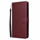 For iPhone 16 Plus Multifunctional Horizontal Flip Leather Phone Case with Three Card Slots(Wine Red) - 2