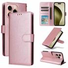 For iPhone 16 Pro Multifunctional Horizontal Flip Leather Phone Case with Three Card Slots(Rose Gold) - 1