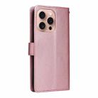 For iPhone 16 Pro Multifunctional Horizontal Flip Leather Phone Case with Three Card Slots(Rose Gold) - 3