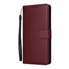 For iPhone 16 Pro Multifunctional Horizontal Flip Leather Phone Case with Three Card Slots(Wine Red) - 2