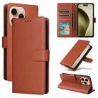 For iPhone 16 Pro Max Multifunctional Horizontal Flip Leather Phone Case with Three Card Slots(Brown) - 1