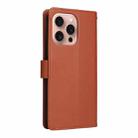 For iPhone 16 Pro Max Multifunctional Horizontal Flip Leather Phone Case with Three Card Slots(Brown) - 3