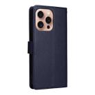 For iPhone 16 Pro Max Multifunctional Horizontal Flip Leather Phone Case with Three Card Slots(Blue) - 3