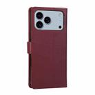 For iPhone 17 Pro Max 3-Card Slots Multifunctional Leather Phone Case(Wine Red) - 3