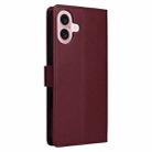 For iPhone 17 3-Card Slots Multifunctional Leather Phone Case(Wine Red) - 3