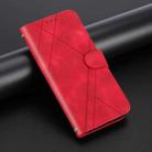 For iPhone 16 Pro Max Embossed Line Leather Phone Case with Lanyard(Red) - 2