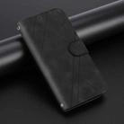 For iPhone 16 Embossed Line Leather Phone Case with Lanyard(Black) - 2