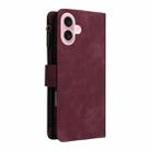 For iPhone 16 Crossbody Multi-card Slot Wallet Zipper Leather Phone Case(Wine Red) - 3