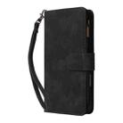 For iPhone 16 Crossbody Multi-card Slot Wallet Zipper Leather Phone Case(Black) - 2