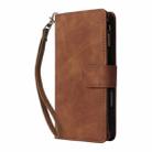 For iPhone 16 Crossbody Multi-card Slot Wallet Zipper Leather Phone Case(Brown) - 2