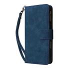 For iPhone 16 Crossbody Multi-card Slot Wallet Zipper Leather Phone Case(Dark Blue) - 2