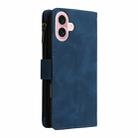 For iPhone 16 Crossbody Multi-card Slot Wallet Zipper Leather Phone Case(Dark Blue) - 3