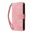 For iPhone 16 Crossbody Multi-card Slot Wallet Zipper Leather Phone Case(Pink) - 2