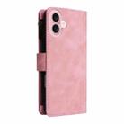 For iPhone 16 Crossbody Multi-card Slot Wallet Zipper Leather Phone Case(Pink) - 3