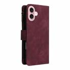 For iPhone 16 Plus Crossbody Multi-card Slot Wallet Zipper Leather Phone Case(Wine Red) - 3