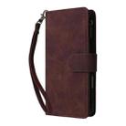 For iPhone 16 Plus Crossbody Multi-card Slot Wallet Zipper Leather Phone Case(Coffee) - 2