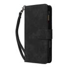 For iPhone 16 Plus Crossbody Multi-card Slot Wallet Zipper Leather Phone Case(Black) - 2