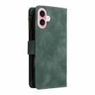 For iPhone 16 Plus Crossbody Multi-card Slot Wallet Zipper Leather Phone Case(Green) - 3