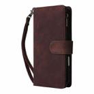 For iPhone 16 Pro Crossbody Multi-card Slot Wallet Zipper Leather Phone Case(Coffee) - 2